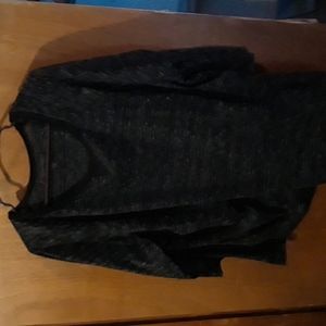 Woman within marled black and grey quarter sleeve 26w